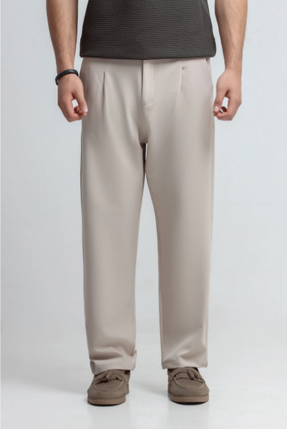 Classic Pleated Pants Men | Straight Fit