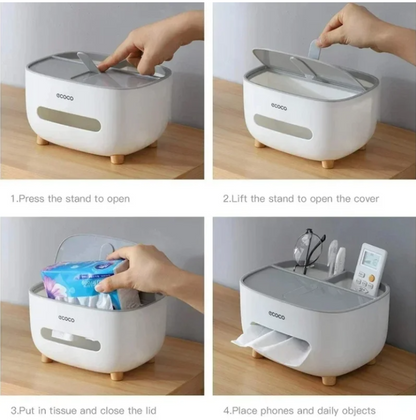 Tissue Box with Multifunctional Storage Drawer