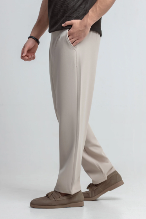 Classic Pleated Pants Men | Straight Fit