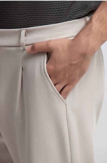 Classic Pleated Pants Men | Straight Fit